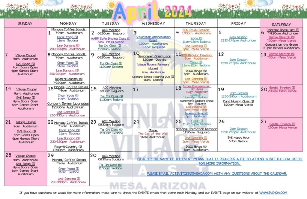Events Sunland Village East HOA